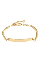 Nordstrom Demi Fine Cubic Zirconia Charm ID Bracelet in 14K Gold Plated at Nordstrom