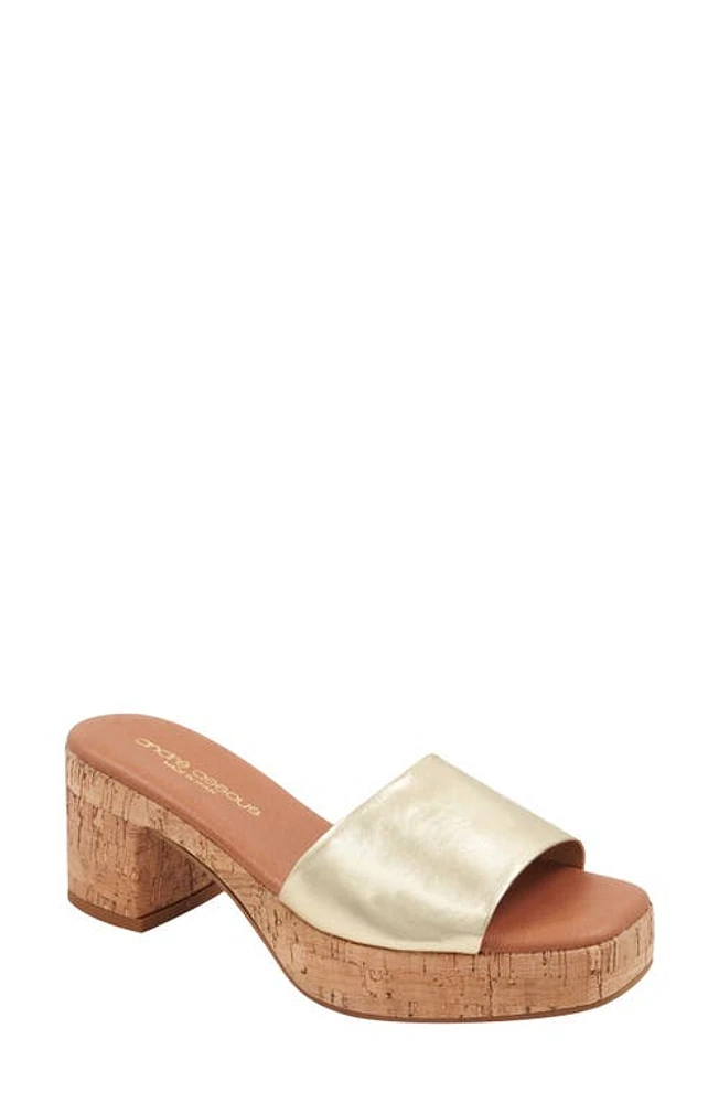 André Assous Cypress Slide Sandal Gold at Nordstrom,