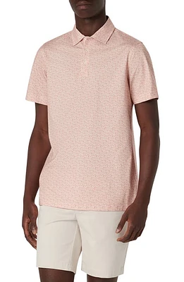 Bugatchi Victor OoohCotton Print Polo Coral at Nordstrom,