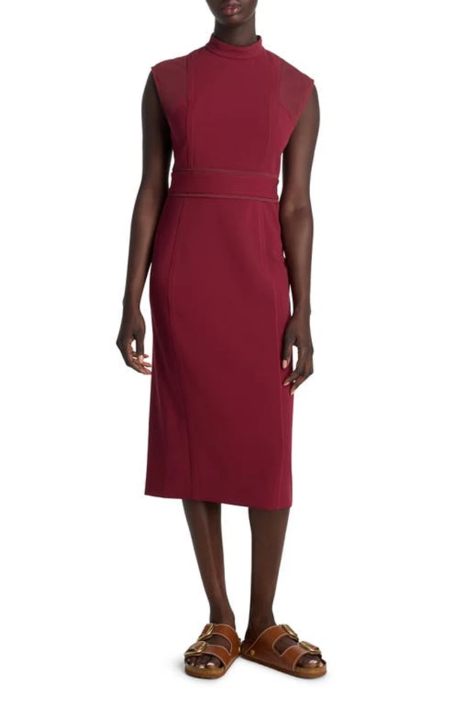 St. John Collection Cap Sleeve Stretch Cady Sheath Dress Raspberry at Nordstrom,