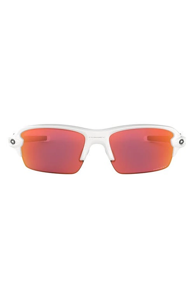 Oakley Kids' Flak XS 59mm Rectangular Sunglasses in White at Nordstrom