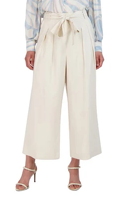 bcbg Belted Wide Leg Pants in Gardenia at Nordstrom, Size 14