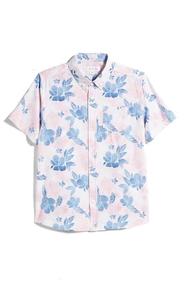 Vintage Summer Kids' Short Sleeve Stretch Button-Down Shirt at Nordstrom