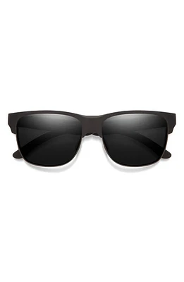 Smith Lowdown 56mm ChromaPop Polarized Browline Sunglasses in Matte Black /Black at Nordstrom