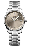 Longines Master Automatic Bracelet Watch, 34mm in Champagne at Nordstrom