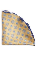 EDWARD ARMAH Medallion & Neat Print Reversible Silk Pocket Circle in Yellow at Nordstrom