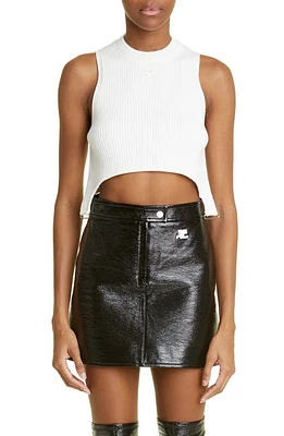 Courrèges Rib Suspenders Crop Top at Nordstrom,