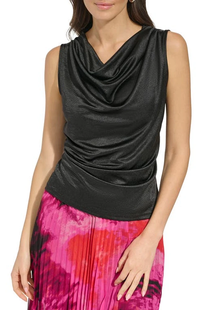 DKNY Cowl Neck Sleeveless Top in Black at Nordstrom, Size X-Large