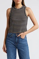 Rails Stripe Cotton Tank Black Ivory at Nordstrom,