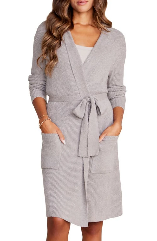 barefoot dreams CozyChic Lite Ribbed Robe Dove Gray at Nordstrom,