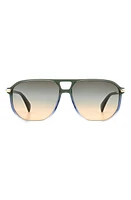 rag & bone 58mm Rectangular Sunglasses in Green Black/Brown Blue at Nordstrom