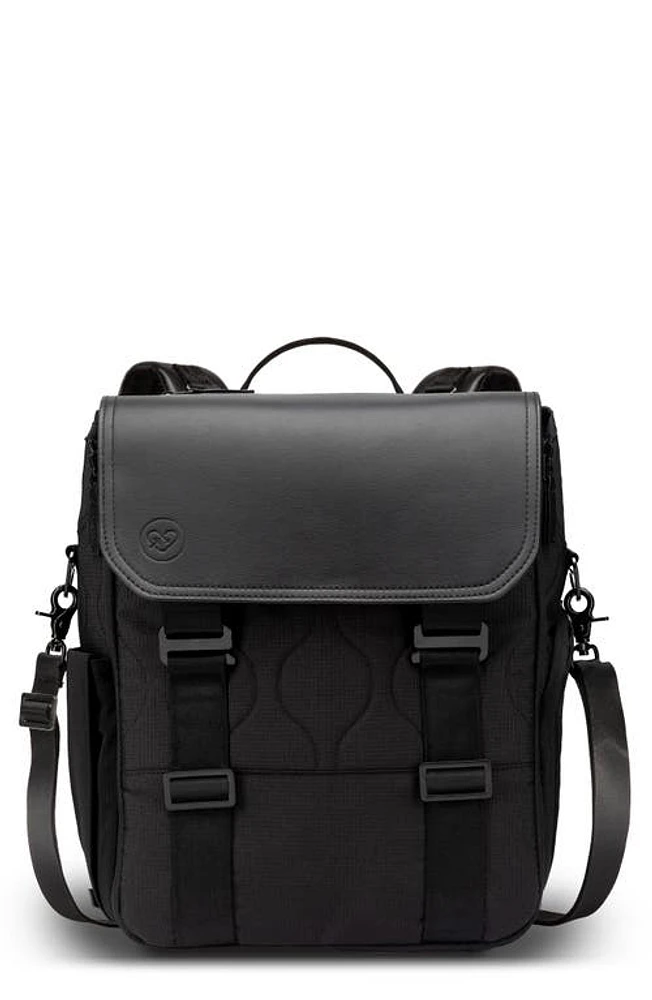 Paperclip Willow Recycled Ocean Plastic Convertible Backpack Diaper Bag in Black at Nordstrom