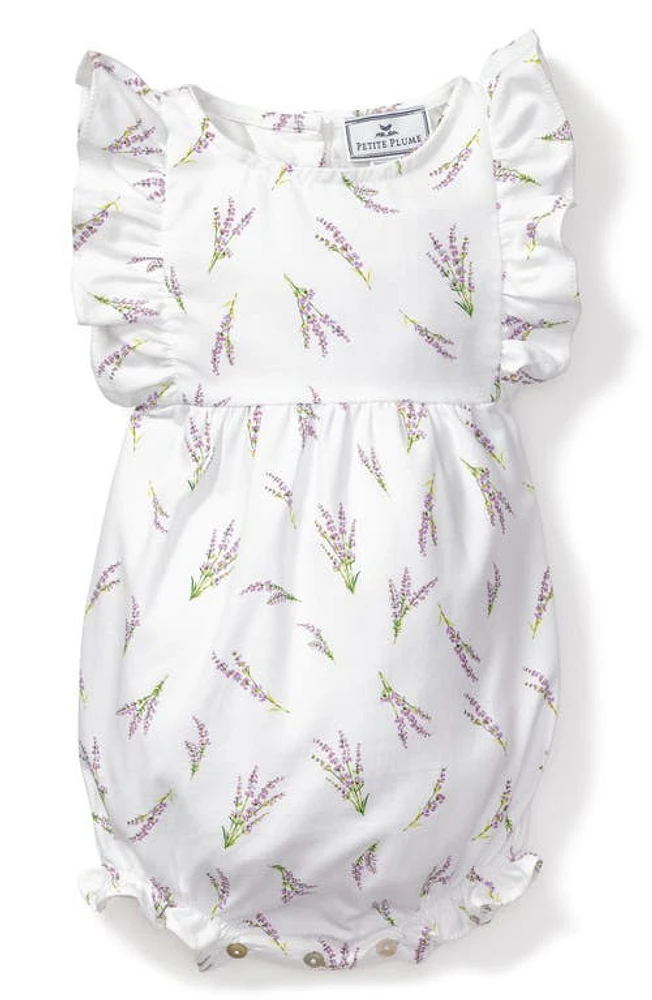 Petite Plume Fields of Provence Ruffle Romper White at Nordstrom,