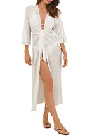 ViX Swimwear Perola Knot Cotton Cover-Up Dress Off White at Nordstrom