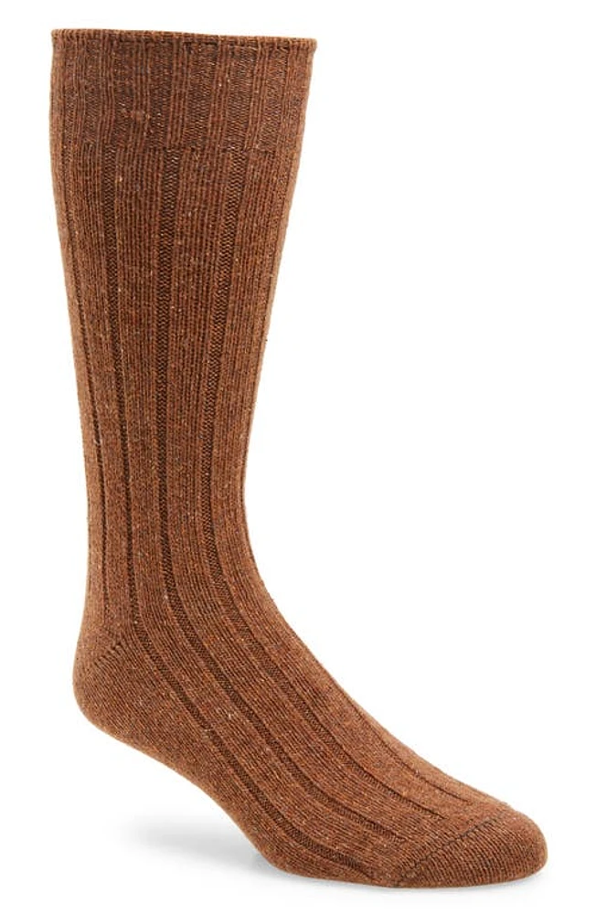 American Trench Ribbed Wool & Silk Blend Boot Socks in Timber at Nordstrom