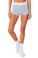 EDIKTED Solene High Waist Shorts Blue at Nordstrom,