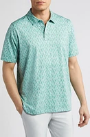 Johnston & Murphy XC4 Guitar Print Performance Polo Green at Nordstrom, R