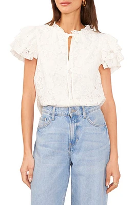 1.STATE Flutter Sleeve Lace Top New Ivory at Nordstrom,