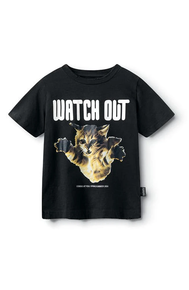 Nununu Kids' Cat-a-Tonic T-Shirt Black at Nordstrom,