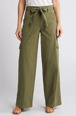 Madewell Griff Superwide Leg Cargo Pants in Desert Olive at Nordstrom, Size 24