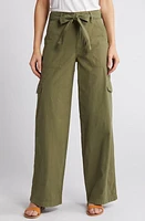 Madewell Griff Superwide Leg Cargo Pants in Desert Olive at Nordstrom, Size 24