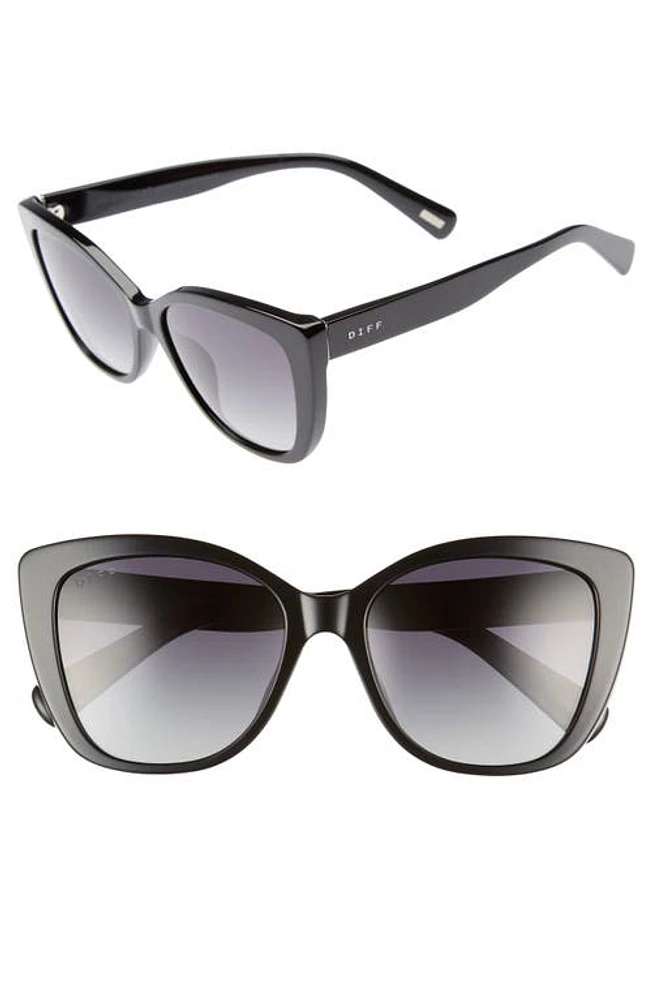 DIFF Ruby 54mm Polarized Sunglasses in Black/Grey at Nordstrom