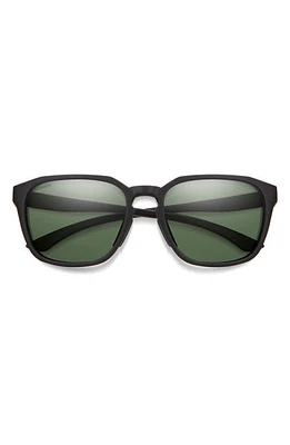 Smith Contour 56mm Polarized Square Sunglasses in Matte Black/Grey Green at Nordstrom