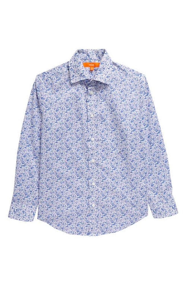 Tallia Kids' Floral Dress Shirt Purple /Blue at Nordstrom,