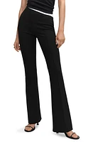 MANGO Pintuck Flare Leggings Black at Nordstrom,