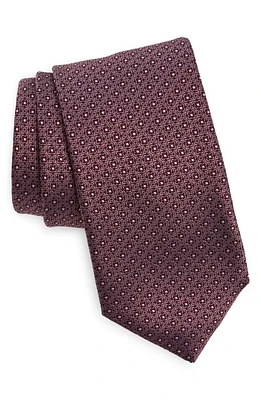 Canali Floral Medallion Silk Tie in Dark at Nordstrom