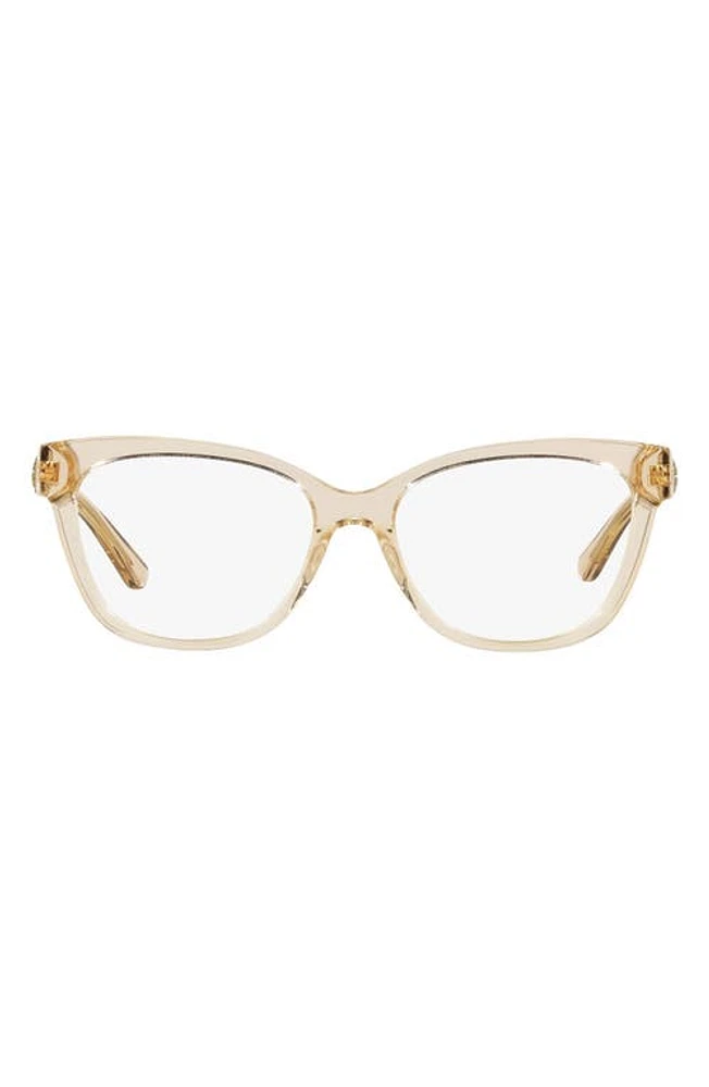 Tory Burch 53mm Optical Glasses in Transparent Beige/Demo Lens at Nordstrom