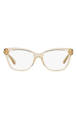 Tory Burch 53mm Optical Glasses in Transparent Beige/Demo Lens at Nordstrom