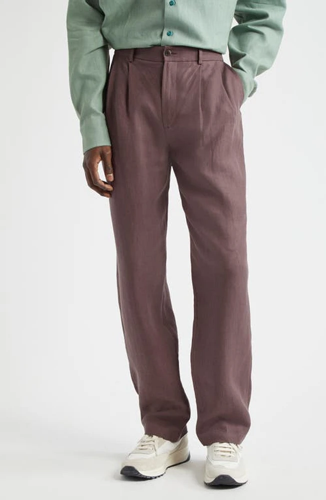 De Bonne Facture Two-Pleat Linen Trousers at Nordstrom, Us