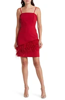 Sam Edelman Feather Hem Sheath Dress Wine at Nordstrom,