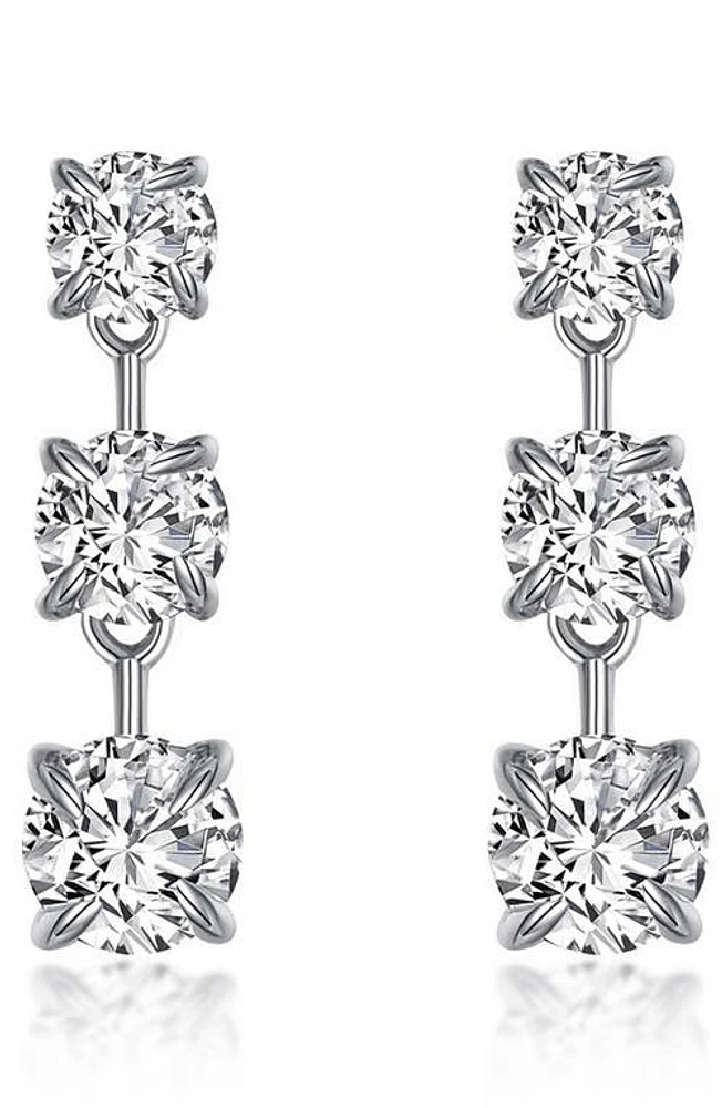 Lafonn Simulated Diamond Station Drop Earrings in White at Nordstrom