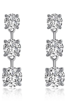 Lafonn Simulated Diamond Station Drop Earrings in White at Nordstrom