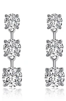 Lafonn Simulated Diamond Station Drop Earrings in White at Nordstrom