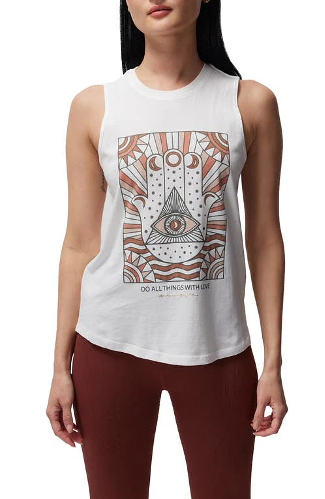 Spiritual Gangster Do All Things With Love Cotton & Modal Muscle Tank Stone at Nordstrom,