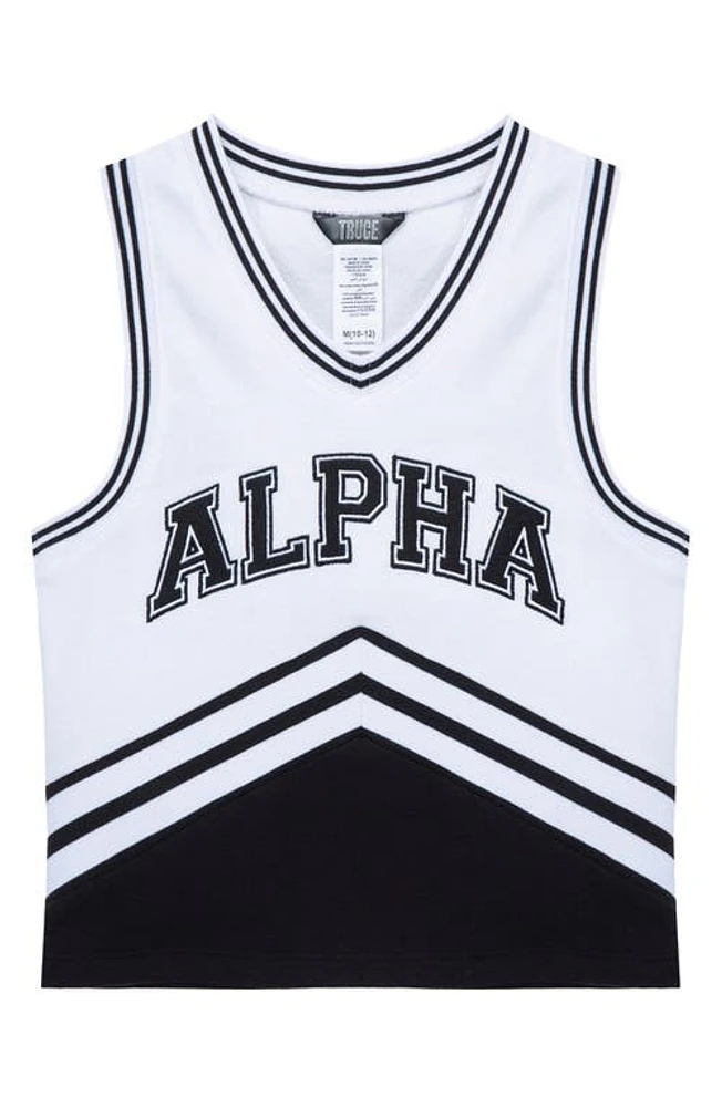 Truce Kids' Alpha Cheerleader Graphic Tank Black at