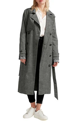 BELLE AND BLOOM Empirical Cotton Trench Coat in Washed Black at Nordstrom, Size Large