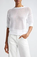 Eleventy Open Stitch Cotton Sweater White at Nordstrom,