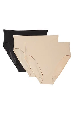 TC 3-Pack Matte Micro High Cut Panties Nude/Black at Nordstrom,