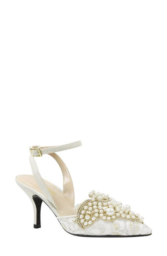 J. Reneé Desdemona Pointed Toe Pump Ivory/White Fabric at Nordstrom,