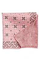 EDWARD ARMAH Neat & Houndstooth Prints Reversible Silk Pocket Square in at Nordstrom