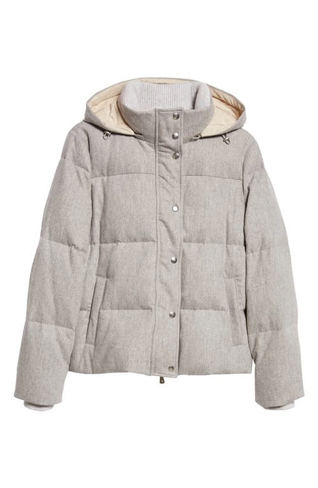 Eleventy Virgin Wool Blend Puffer Jacket in Grigio Chiaro Melange at Nordstrom, Size Small