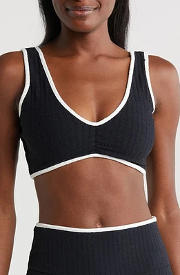 MONTCE Kim Rib Bikini Top Black Terry Cream Binded at Nordstrom,