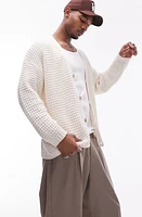 Topman Open Stitch Cotton Cardigan Stone at Nordstrom,