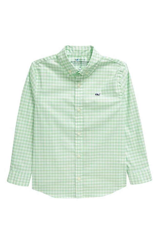 vineyard vines Kids' On-The-Go brrrº Gingham Button-Down Shirt at