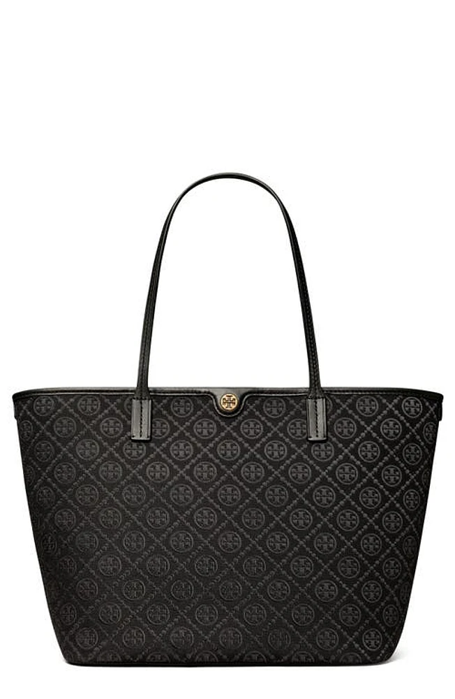 Tory Burch T Monogram Zip Tote in Black at Nordstrom