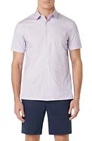 Bugatchi Milo OoohCotton Dot Print Short Sleeve Button-Up Shirt Lavender at Nordstrom,